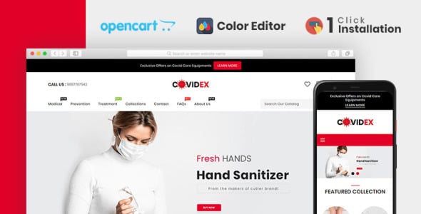 шаблон opencart магазина health + medicine store