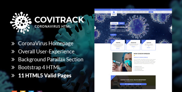 коронавирус html шаблон сайта