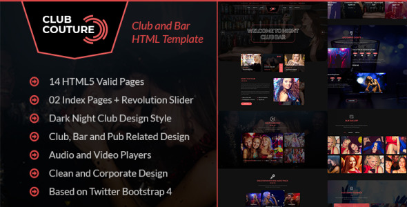 html шаблон сайта ночного клуба