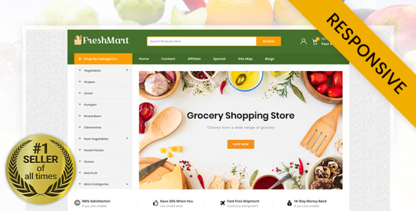 шаблон продуктового магазина opencart