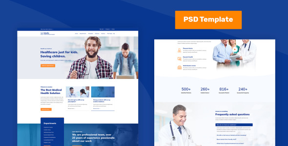 PSD шаблон на тему медицина