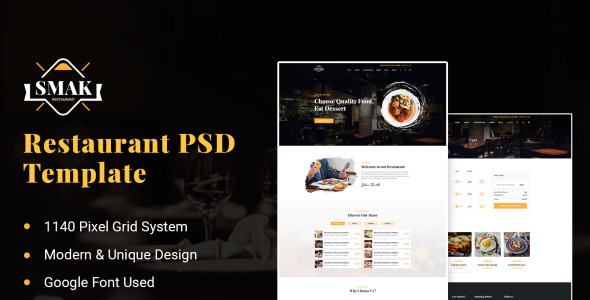 PSD шаблон на тему магазин еды