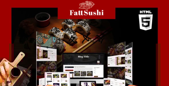 японский суши ресторан html5 шаблон сайта