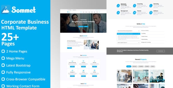 корпоративный бизнес html5 шаблон сайта