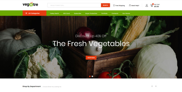 овощной и продуктовый магазин prestashop тема