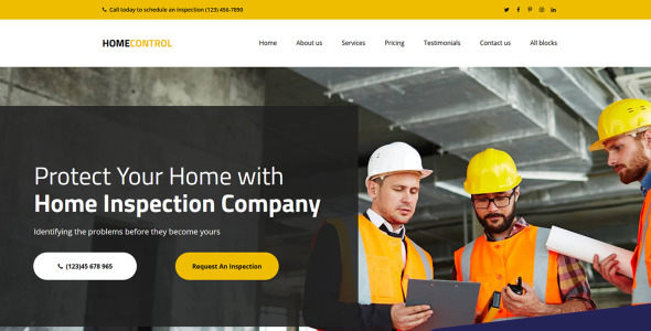 шаблон целевой страницы home inspector