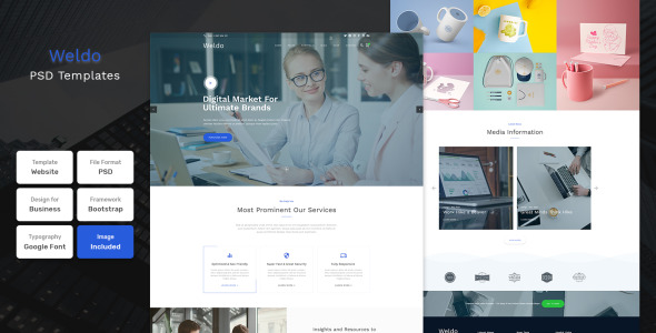 Адаптивный PSD шаблон на тему бизнес и услуги