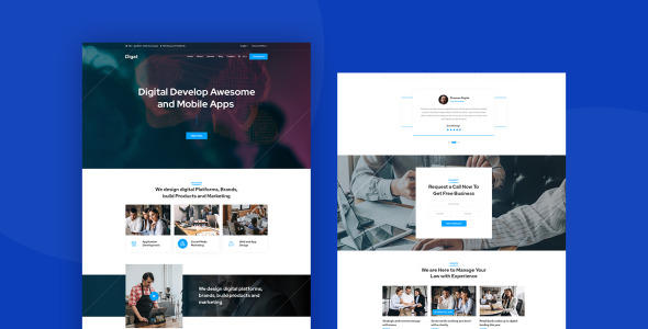 PSD шаблон на тему информационные технологии