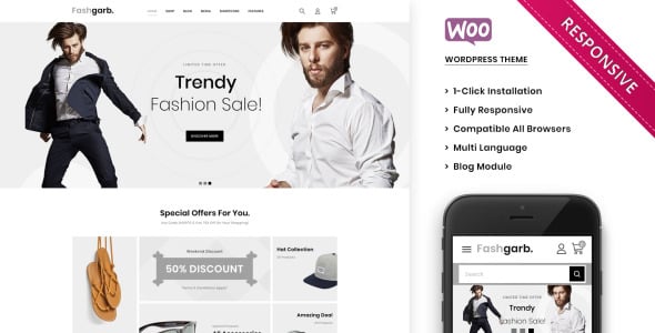 модный магазин отзывчивая тема woocommerce