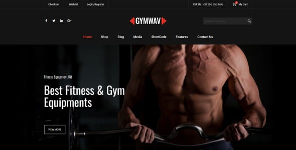 тренажерный зал и фитнес тема woocommerce