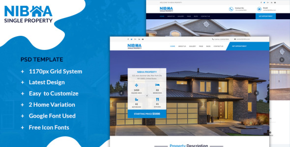 PSD шаблон на тему управление имуществом
