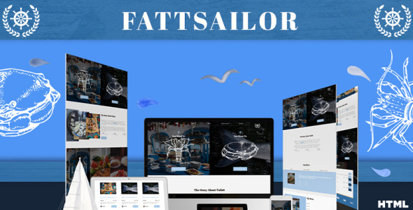 Multipurpose Seafood &amp; Fish Restaurant Website Template