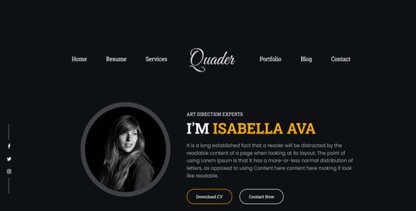 шаблон сайта личного портфолио