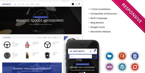 отзывчивая тема woocommerce магазина autoparts store