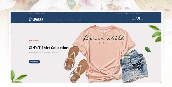 шаблон магазина футболок opencart