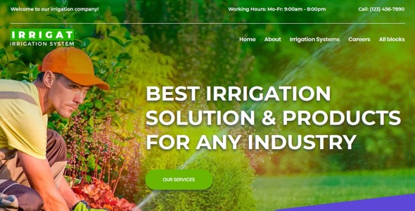 шаблон целевой страницы оросительной системы