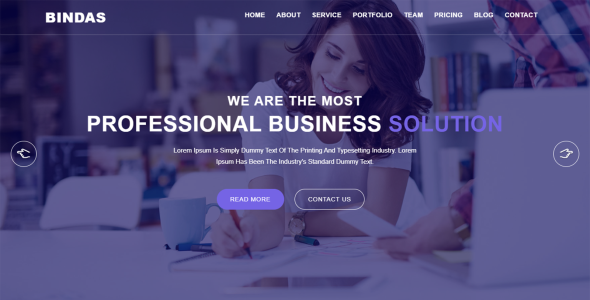 шаблон целевой страницы bindas consulting & business