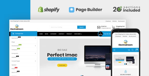 Electrodream Electronics Store Shopify Theme