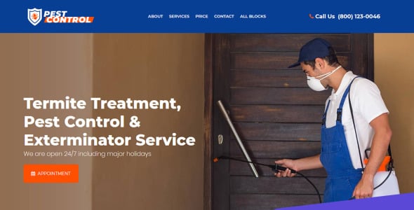 шаблон целевой страницы для борьбы с вредителями