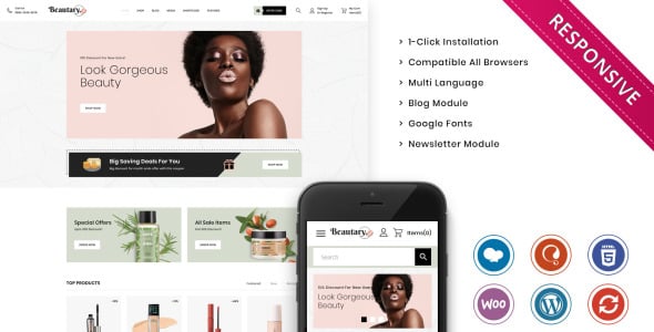 тема дамского косметического магазина woocommerce