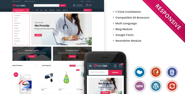 отзывчивая тема woocommerce медицинского магазина