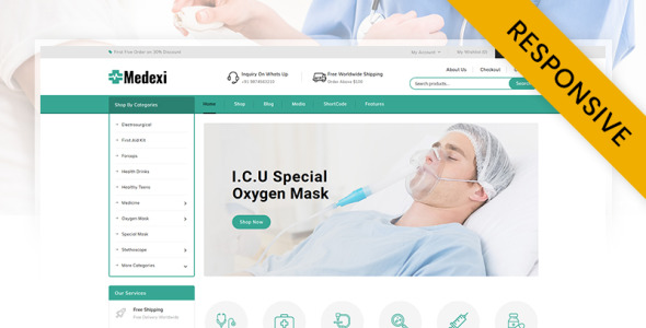 медицинская аптека woocommerce тема
