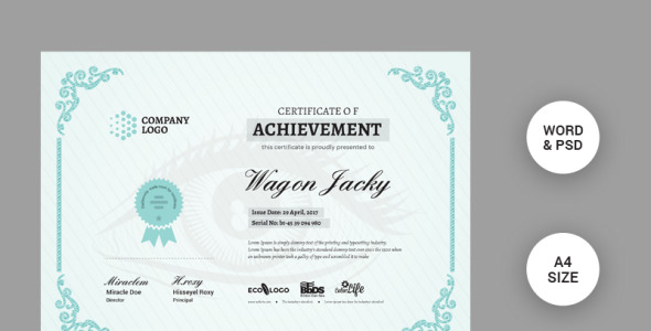 Шаблон сертификата на тему графика