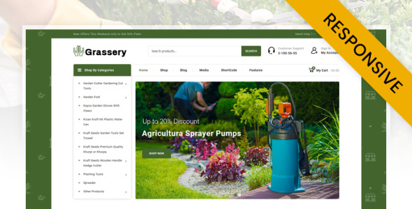 grassery garden tools store woocommerce theme