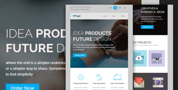 отзывчивый универсальный с stampready builder. шаблон информационного бюллетеня