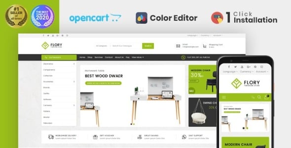 шаблон opencart мебельного магазина flory