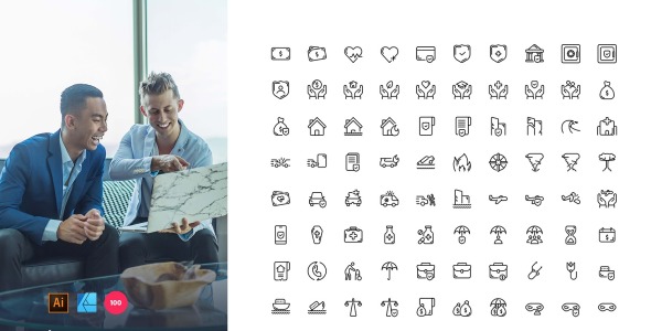 Набор иконок на тему графика