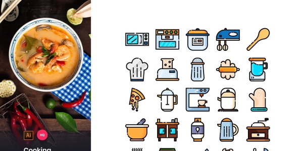 Набор иконок на тему графика