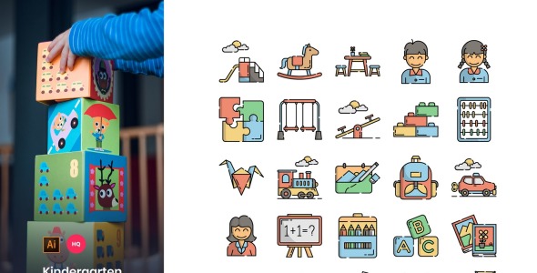 Набор иконок на тему графика