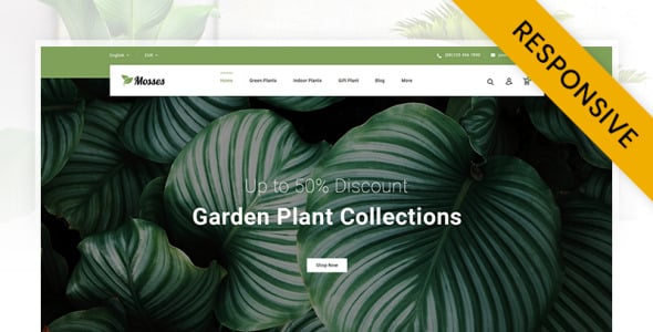 тема магазина растений mosses plant store prestashop