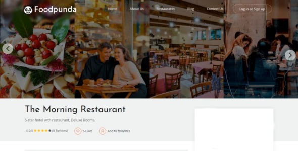 шаблон целевой страницы ресторана