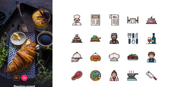 Набор иконок на тему графика