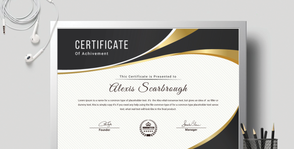 Шаблон сертификата на тему графика