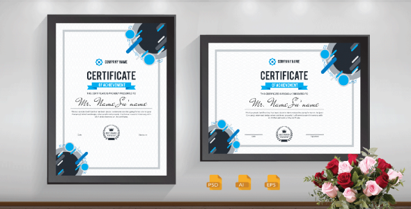 Шаблон сертификата на тему графика