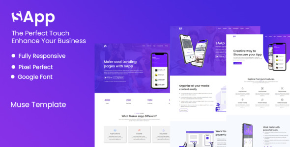 App Landing Muse Template