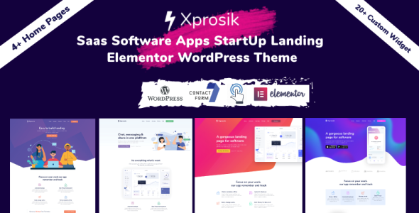 saas software app startup landing wordpress elementor theme