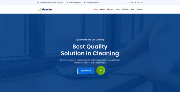 шаблон целевой страницы klean4u