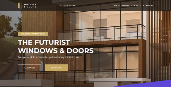 шаблон целевой страницы windows и doors motocms
