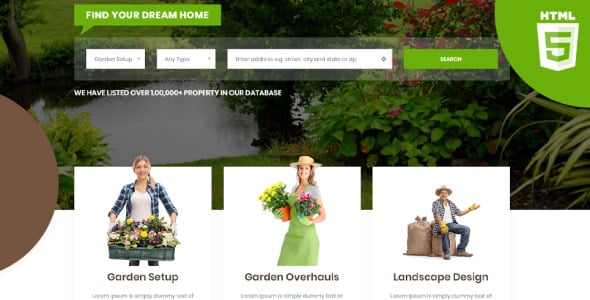шаблон сайта садоводства и плантации html5