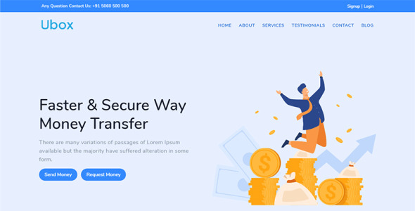 онлайн денежные переводы банковское дело bootstrap шаблон целевой страницы