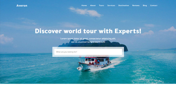 averon tour &amp; travel html шаблон целевой страницы