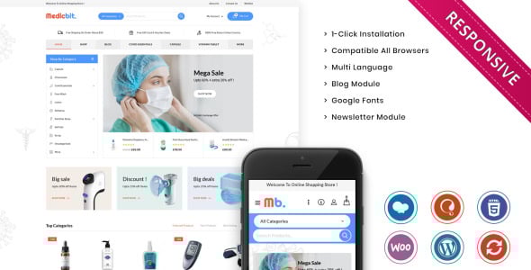 отзывчивая тема woocommerce медицинского магазина