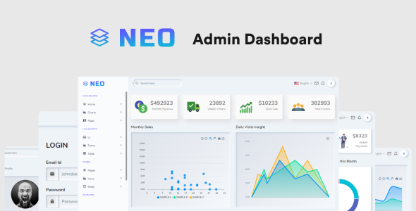 нео неуморфный админ шаблон