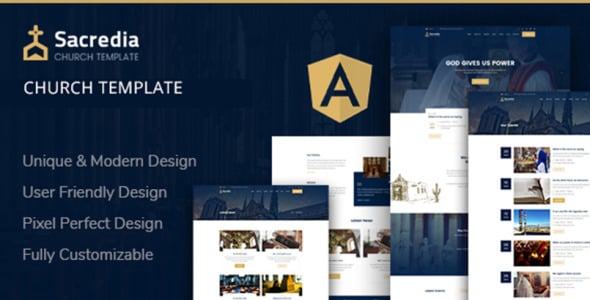 Church &amp; Religious  Angular Website Template