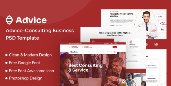 PSD шаблон на тему консалтинг