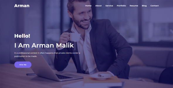 Arman Minimal Personal Portfolio Website Template